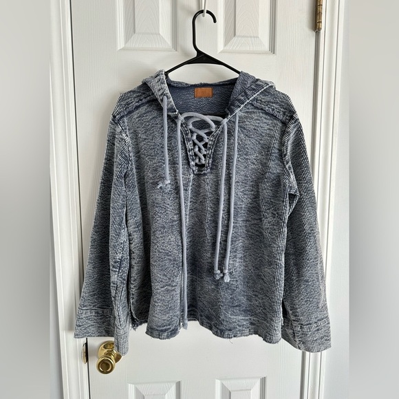 POL Womens Small Vintage Corduroy Hoodie Washed Blue Oversized - Picture 7 of 8